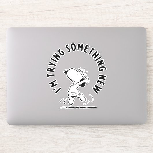 Peanuts | Snoopy probeert iets nieuws Sticker (Computer)