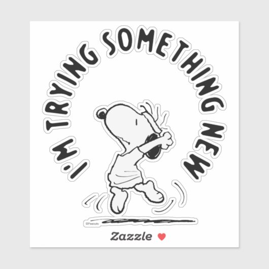 Peanuts | Snoopy probeert iets nieuws Sticker (Vel)