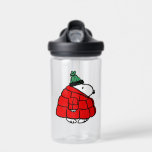 Peanuts | Snoopy Puffy Rood Winter Jas Waterfles<br><div class="desc">Bekijk dit leuke Peanuts-ontwerp met Snoopy in zijn rode opgezwollen winterjas.</div>
