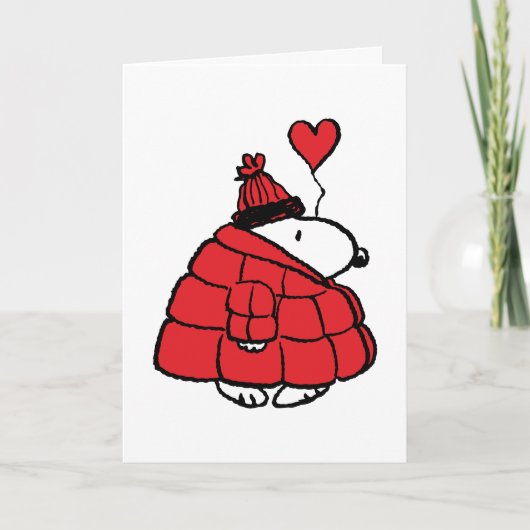 Peanuts | Snoopy Pufjas Valentijn Feestdagen Kaart (Voorkant)