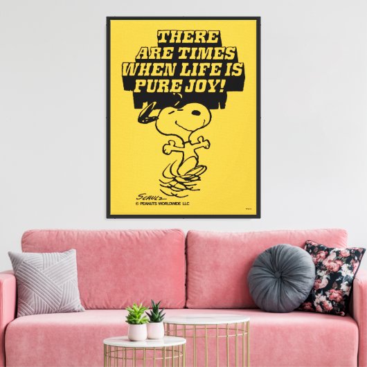 Peanuts | Snoopy Pure Joy Canvas Afdruk (Insitu (Woonkamer))