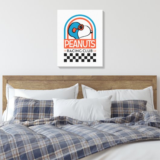 Peanuts | Snoopy Racing Club Canvas Afdruk (Insitu (Slaapkamer))