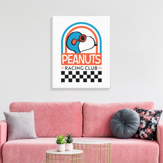 Peanuts | Snoopy Racing Club Canvas Afdruk (Insitu (Woonkamer))