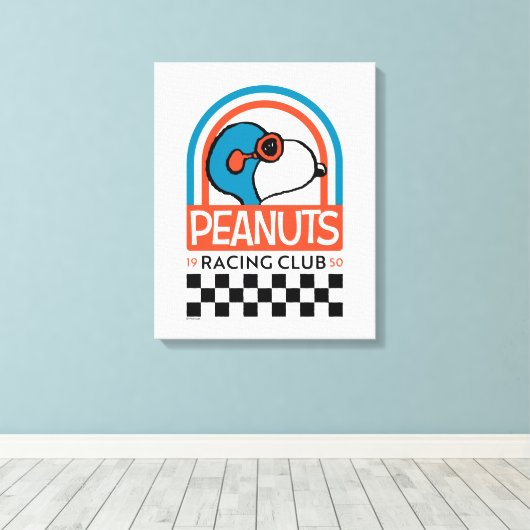 Peanuts | Snoopy Racing Club Canvas Afdruk (Insitu (Houten vloer))