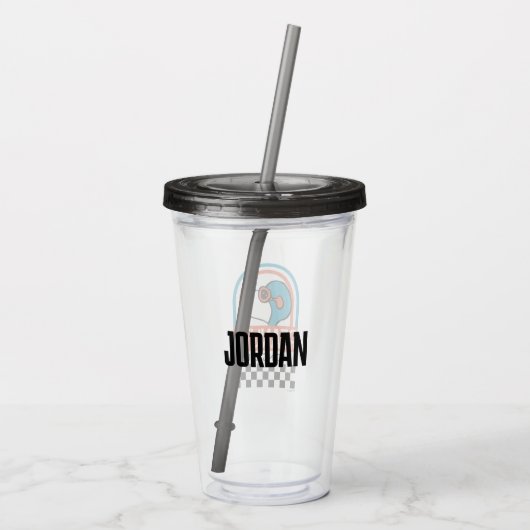 Peanuts | Snoopy Racing Club | Jouw namen toevoege Acryl Drinkbeker (Achterkant)