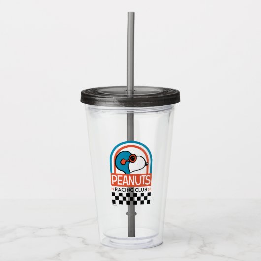 Peanuts | Snoopy Racing Club | Jouw namen toevoege Acryl Drinkbeker (Voorkant)