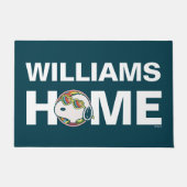 Peanuts | Snoopy Rainbow Heart | Gepersonaliseerd Deurmat (Voorkant)