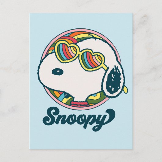 Peanuts | Snoopy Rainbow Heart Zonnebril Briefkaart (Voorkant)