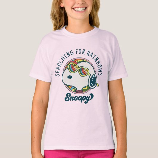 Peanuts | Snoopy Rainbow Heart Zonnebril T-shirt (Voorkant)