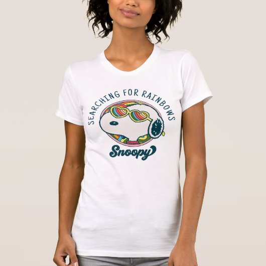 Peanuts | Snoopy Rainbow Heart Zonnebril T-shirt (Voorkant)