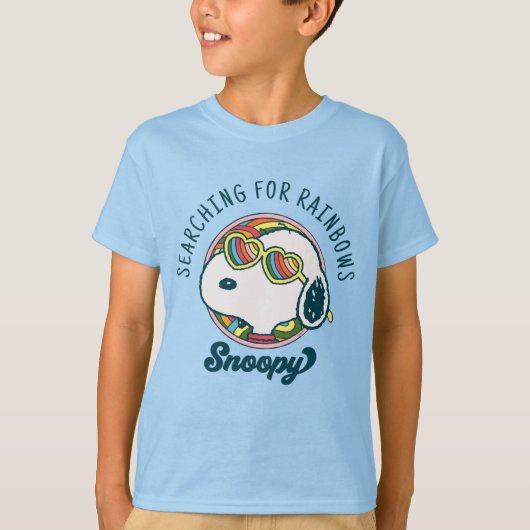 Peanuts | Snoopy Rainbow Heart Zonnebril T-shirt (Voorkant)
