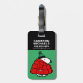 Peanuts | Snoopy Red Puffer Jacket Bagagelabel (Achterkant verticaal)