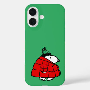 Peanuts   Snoopy Red Puffer Jacket iPhone 16 Hoesje