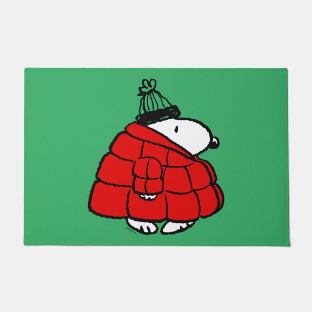 Peanuts | Snoopy Red Puffer Jacket Deurmat (Voorkant)