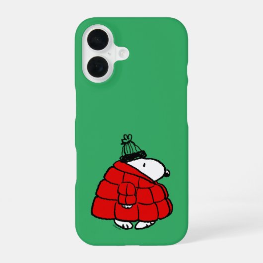 Peanuts | Snoopy Red Puffer Jacket iPhone 16 Hoesje (Achterkant)