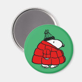 Peanuts | Snoopy Red Puffer Jacket Magneet (Voorkant / Achterkant)
