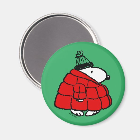 Peanuts | Snoopy Red Puffer Jacket Magneet (Voorkant / Achterkant)