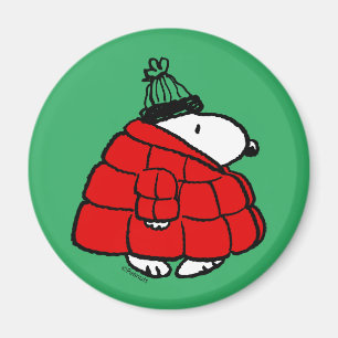 Peanuts   Snoopy Red Puffer Jacket Magneet