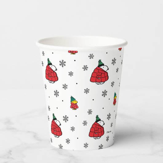 Peanuts | Snoopy Red Puffer Jacket Papieren Bekers (Achterkant)