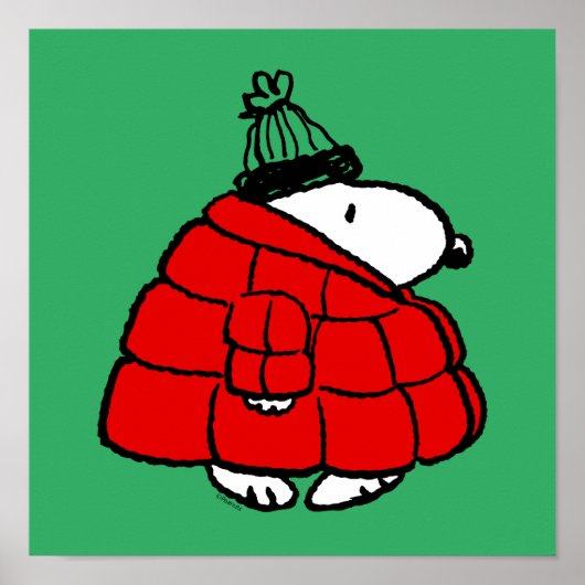 Peanuts | Snoopy Red Puffer Jacket Poster (Voorkant)
