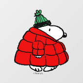 Peanuts | Snoopy Red Puffer Jacket Raamsticker (Vel)