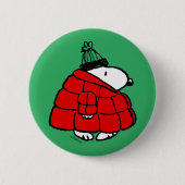 Peanuts | Snoopy Red Puffer Jacket Ronde Button 5,7 Cm (Voorkant)