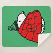 Peanuts | Snoopy Red Puffer Jacket Sherpa Deken (Voorkant (horizontaal))