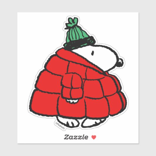 Peanuts | Snoopy Red Puffer Jacket Sticker (Vel)