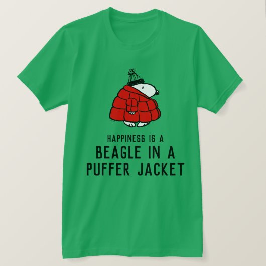 Peanuts | Snoopy Red Puffer Jacket T-shirt (Design voorkant)
