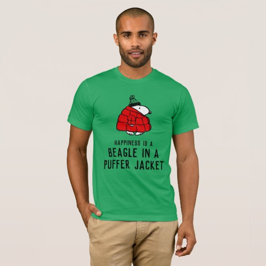 Peanuts | Snoopy Red Puffer Jacket T-shirt (Voorkant volledig)