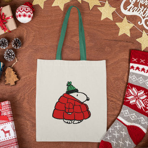 Peanuts   Snoopy Red Puffer Jacket Tote Bag