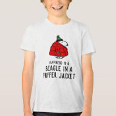 Peanuts | Snoopy Red Puffer Jacket Tri-Blend Shirt (Voorkant)
