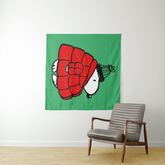 Peanuts | Snoopy Red Puffer Jacket Wandkleed (In Situ (horizontaal))