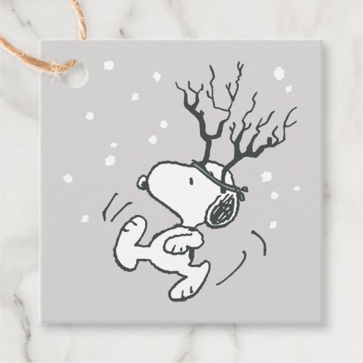 Peanuts | Snoopy Rendier Bedankjes Labels (Voorkant)