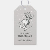 Peanuts | Snoopy Rendier Cadeaulabel (Voorkant)