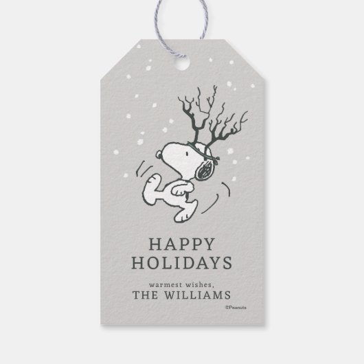 Peanuts | Snoopy Rendier Cadeaulabel (Achterkant)