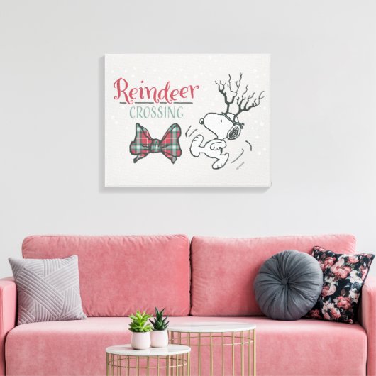 Peanuts | Snoopy Rendier Canvas Afdruk (Insitu (Woonkamer))