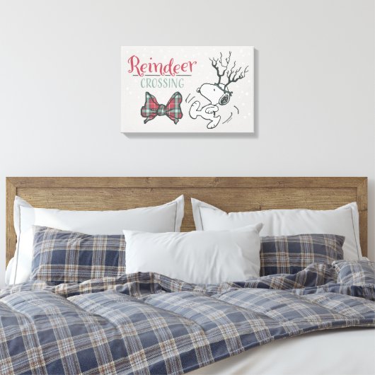 Peanuts | Snoopy Rendier Canvas Afdruk (Insitu (Slaapkamer))