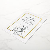 Peanuts | Snoopy rendier familie foto Folie Feestdagenkaart (Gedraaid)