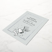 Peanuts | Snoopy rendier familie foto Folie Feestdagenkaart (Gedraaid)