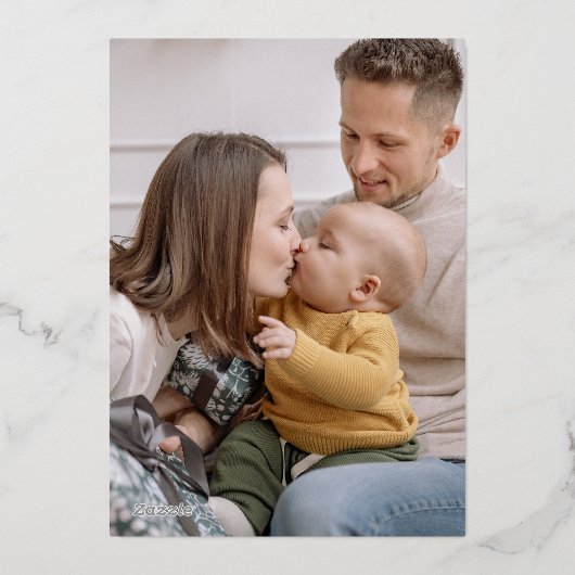 Peanuts | Snoopy rendier familie foto Folie Feestdagenkaart (Achterkant)