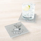 Peanuts | Snoopy Rendier Glazen Onderzetter (Schuin)