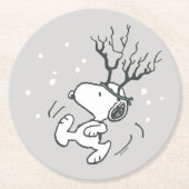 Peanuts | Snoopy Rendier Ronde Kartonnen Onderzetter (Voorkant)