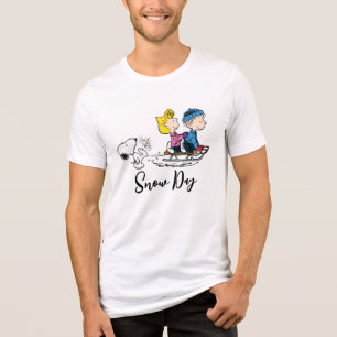 Peanuts   Snoopy, Sally & Linus Sled rijden Tri-Blend Shirt