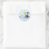 Peanuts | Snoopy, Sally & Linus sleeën Ronde Sticker (Tas)