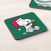 Peanuts | Snoopy Santa & Woodstock Gift Bier Onderzetter (Linkerzijde)