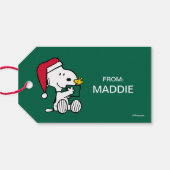 Peanuts | Snoopy Santa & Woodstock Gift Cadeaulabel (Achterkant Horizontaal)