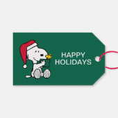 Peanuts | Snoopy Santa & Woodstock Gift Cadeaulabel (Voorkant (Horizontaal))