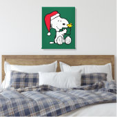 Peanuts | Snoopy Santa & Woodstock Gift Canvas Afdruk (Insitu (Slaapkamer))