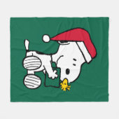 Peanuts | Snoopy Santa & Woodstock Gift Fleece Deken (Voorkant (Horizontaal))